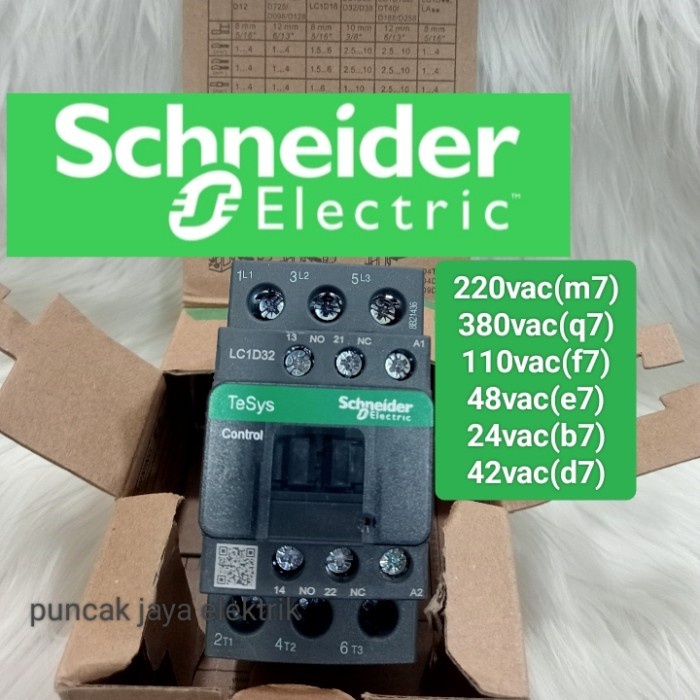 Contactor Schneider Lc1D32M7 220Vac 50A 3Phase/Contactor Schneider/Lc1D32M7
