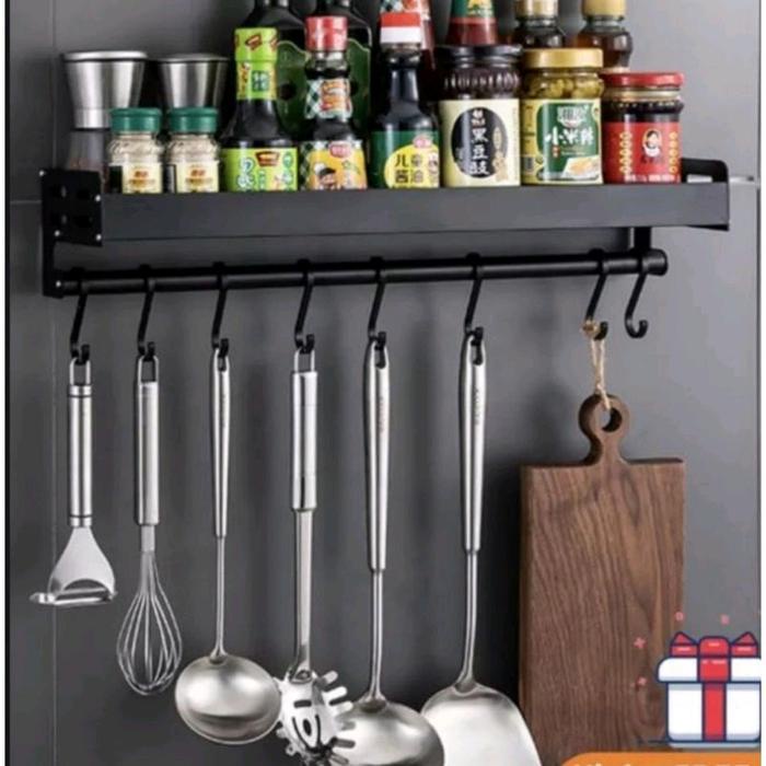 silahkan- Rak Perlengkapan Dapur Tempel Dinding Rak Bumbu Dinding Tempel Tembok Rak Dapur Tempel