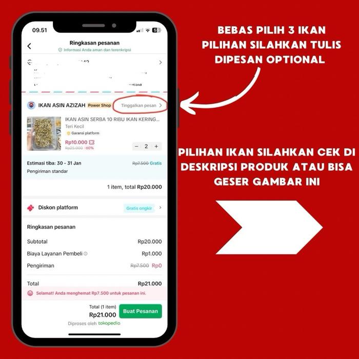 

[PAKET ISI 3 BUNGKUS] IKAN ASIN IKAN KERING AZIZAH