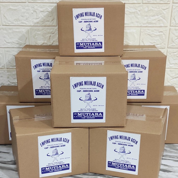 

Emping Aceh Super Tipis Mutiara 500gr Kemasan Dus Karton