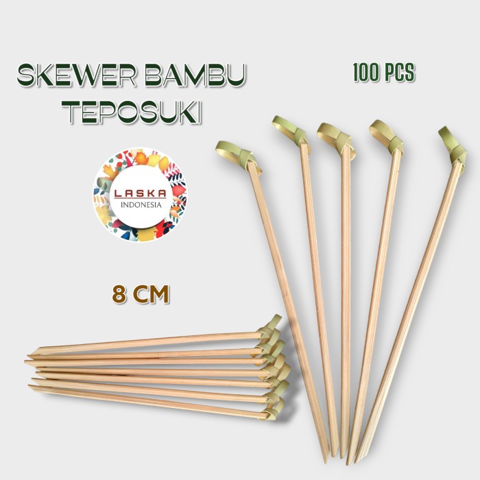 silahkan- Skewer bambu cocktail Teposuki Semua ukuran-Bamboo Skewer ,tusuk pita