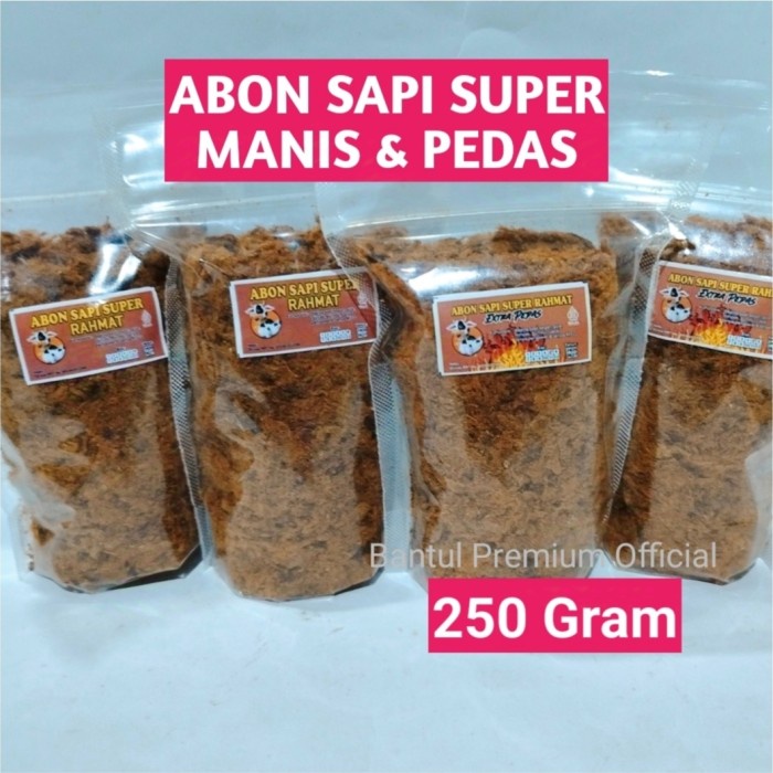 

ABON SAPI SUPER RASA ORIGINAL DAN PEDAS MANIS 250 GRAM ASLI JOGJA