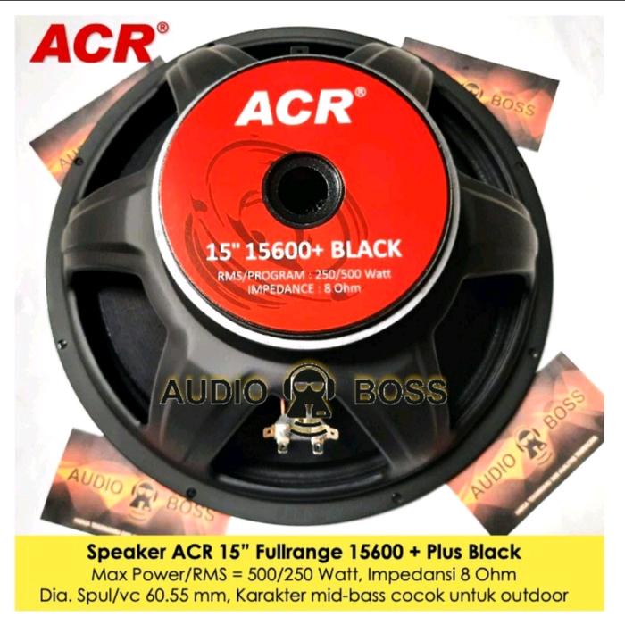 Speaker 15 Inch Acr 15600+ Plus Black Tambah Fullrange 15600 Plus Terlaris