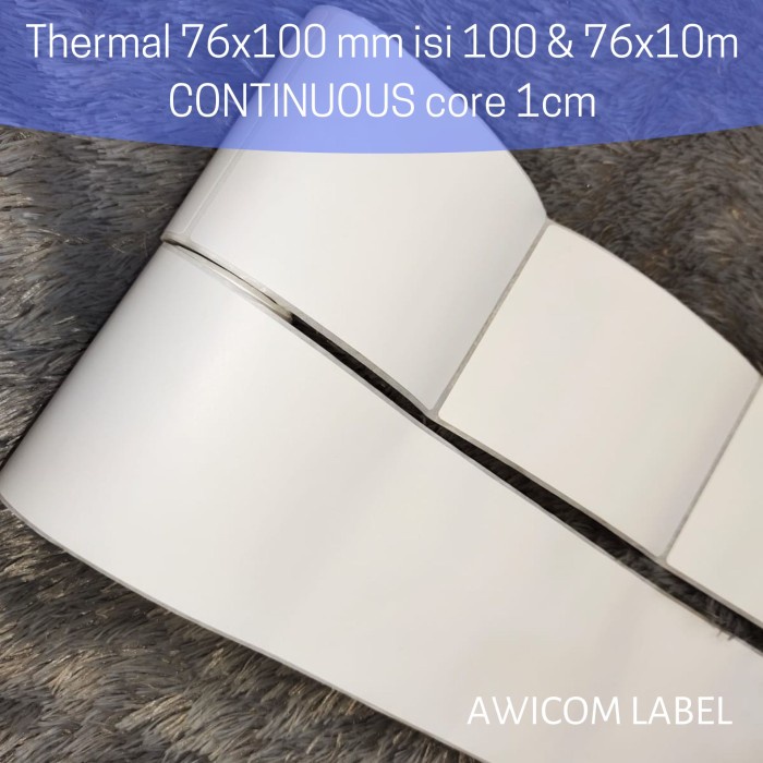 

New Label Thermal 76x100 mm 76 x 100 core 0,5" 1/2 inch - 80x100 80mm 80