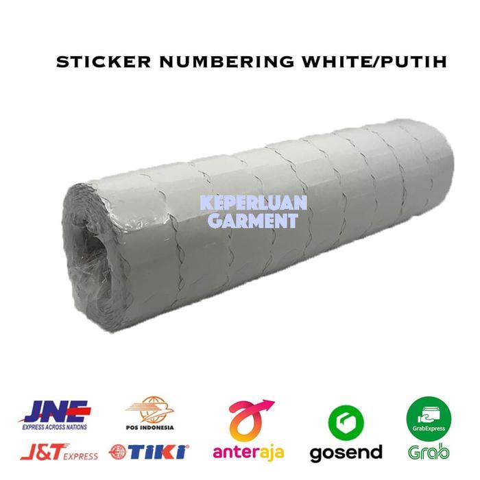

New Sticker Numbering (Putih/White) Per Roll (Isi 9pcs)