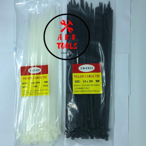 

New Kabel Tis Ties / Cable Tie 3.6 x 250mm(25cm) Putih / Hitam