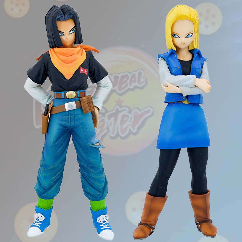 23Cm Anime Dragon Ball Z Android 17 18 Figure Android 18 Pvc Action Figures Collection Model Toys