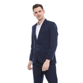 Ready Jas Blazer Formal Slim Fit Jumbo Pria Jas Blezer Resmi Kerja Nikah Wisuda Biru Dongker Navy