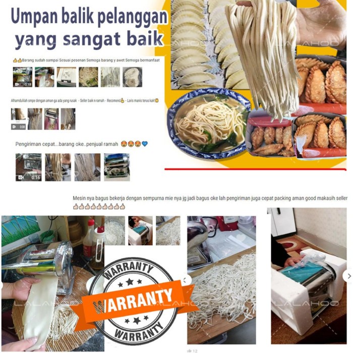 TERLARIS Mesin Giling Gilingan Penggiling Adonan Pembuat Mie Ayam Pipih Kue Bawang Stainless