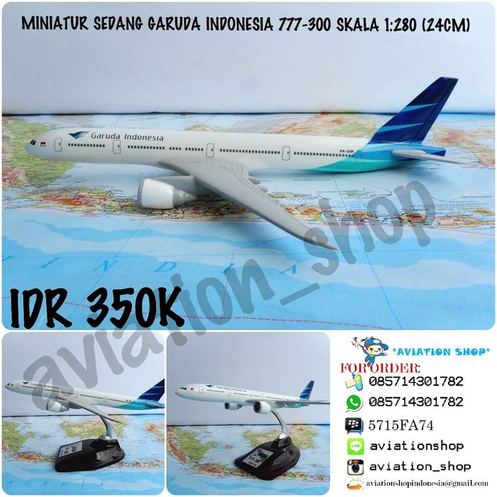 HOT SALE MINIATUR PESAWAT BOEING 777-300 SKALA 1:400 (19CM) GARUDA