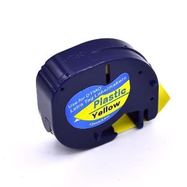 

DYMO LETRATAG LABEL TAPE YELLOW PLASTIC 12MM