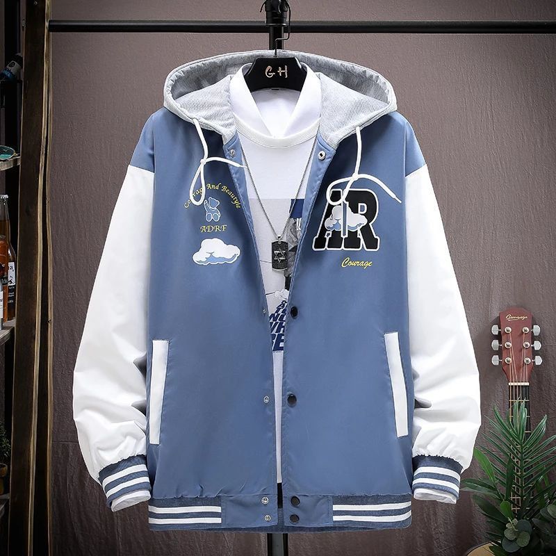 JAKET BASEBALL HOODIE OVERSIZE - JAKET PRIA DEWASA - VARSITY JACKET STREET STYLE BAHAN FLECE TEBAL