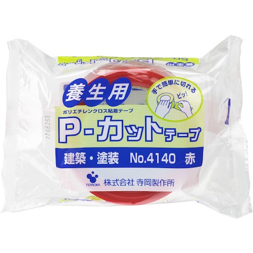 

TERAOKA 4140 R-50X25 POLYETHYLENE CLOTH P-CUT TAPE RED (50MMX25M)