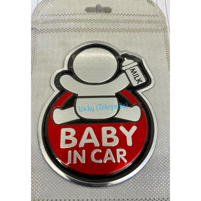 

LABEL / STICKER " BABY IN CAR " ALUMINIUM EMBLEM