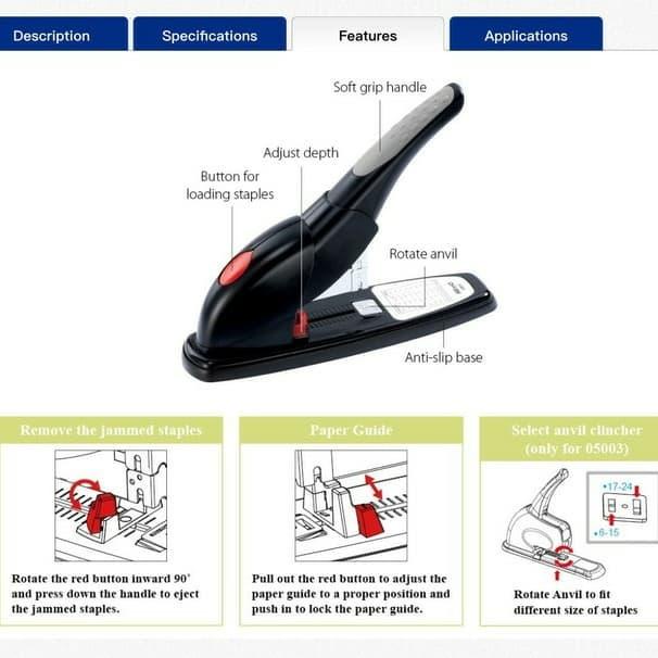 

HEAVY DUTY STAPLER 5003 KW-TRIO SAMPAI 200 HALAMAN EFFORTLESS