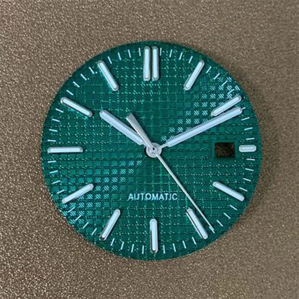 Nh35 Dial 31.8Mm Green Luminous Watch Dial Hands Parts For Ap Royal Oak Nh35 Nh36 Movement
