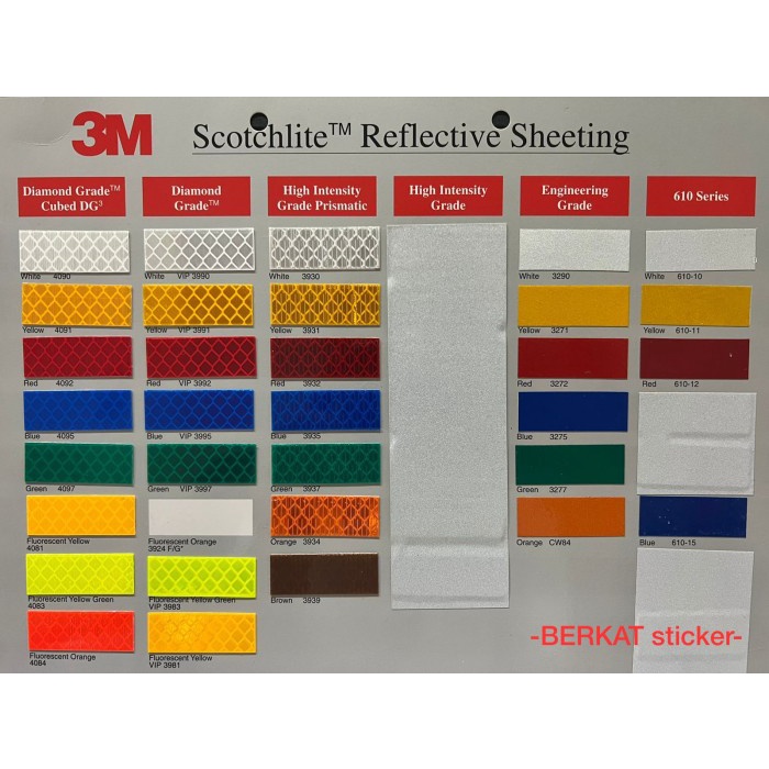 

ORIGINAL 3M HIP HIGH INTENSITY PRISMATIC REFLECTIVE 120cm x100cm scotchlite skotlet sticker stiker