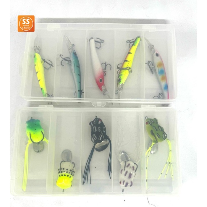 Ready 1 set umpan pancing casting kodok dan ikan