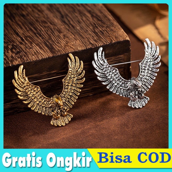 Modrico- Pin Bros Burung Garuda Elang Eagle Vintage Brooch Pin Jas Aksesoris Pria Wanita