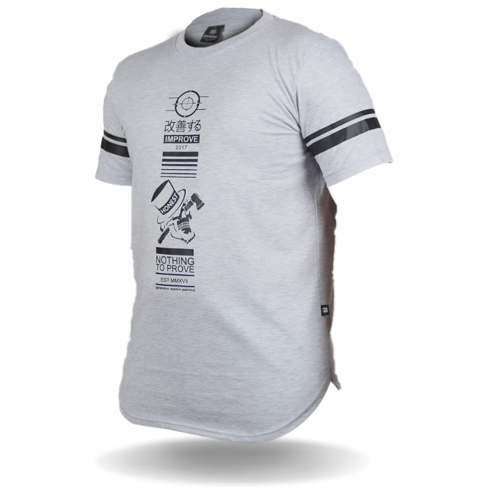 Styla-kaos pria longline improve original tshirt lengan pendek premium distr
