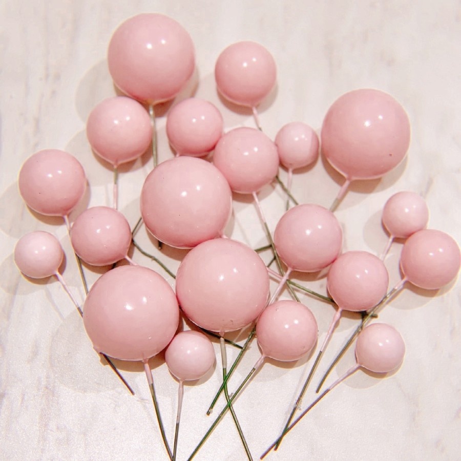 ID 20PCS BOLA BOLA TUSUK HIASAN KUE / BALL CAKE TOPPER / HIASAN KUE ULTAH