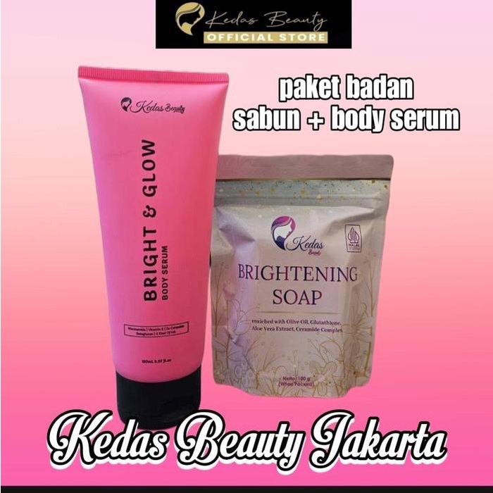 Terlaris Cod Body Serum + Sabun Kedas Beauty Mencerahkan Bodyserum Soap Pencerah Mandi Ready