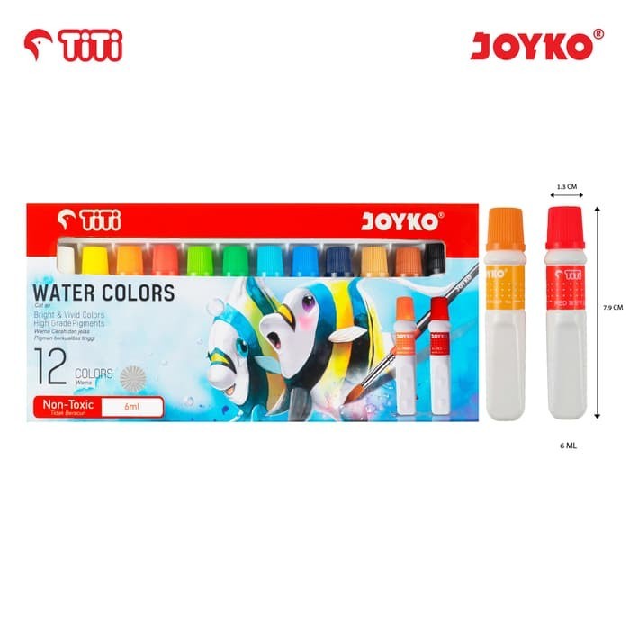 

New Water Color Cat Air Joyko TiTi WAC-6ML-12 Warna Colors