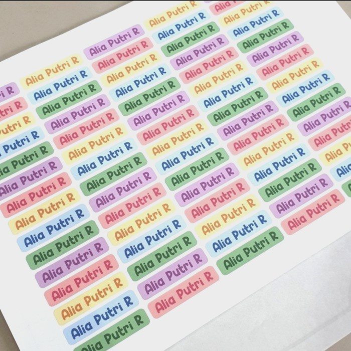 

New Stiker label nama untuk di baju kain permanent