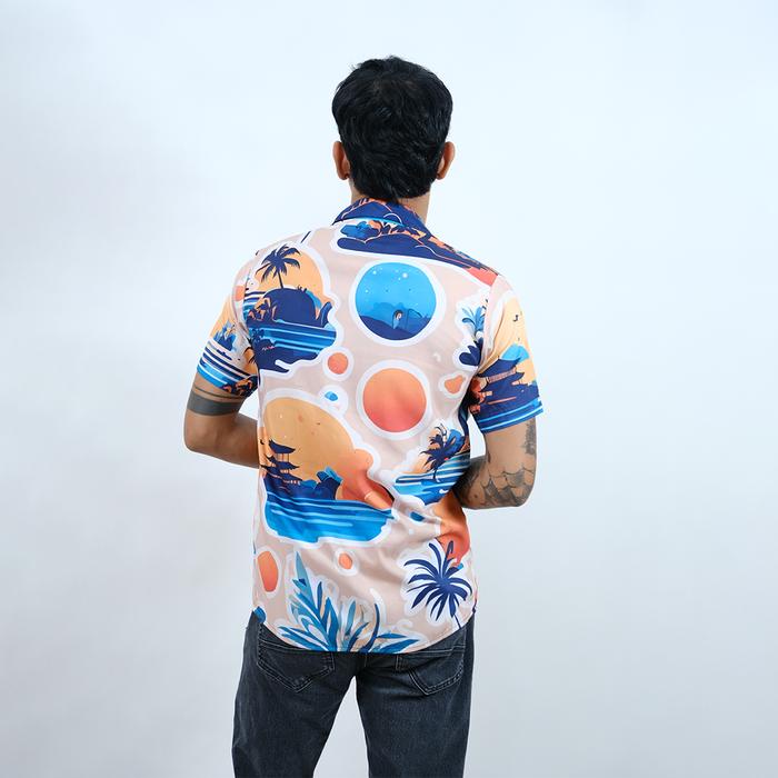 Zeno-GOKS Baju Kemeja Motif Cowok Cewek Bali Pantai Surfing Hawai Kemeja Jumbo 287 PANTAI