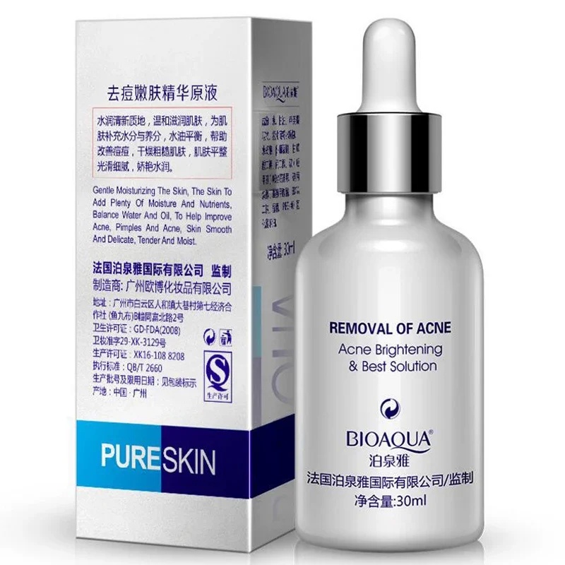 NEW BIOAQUA MOISTURIZING FACE CARE 30ML ACNE SMOOTH ESSENCE ACNE SCAR COVER LIQUID FACIAL SKIN CARE