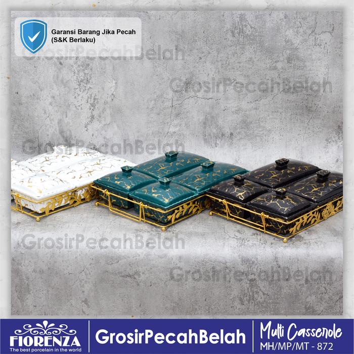 Wadah Saji Casserole Basi Set Motif Marble Fiorenza 872