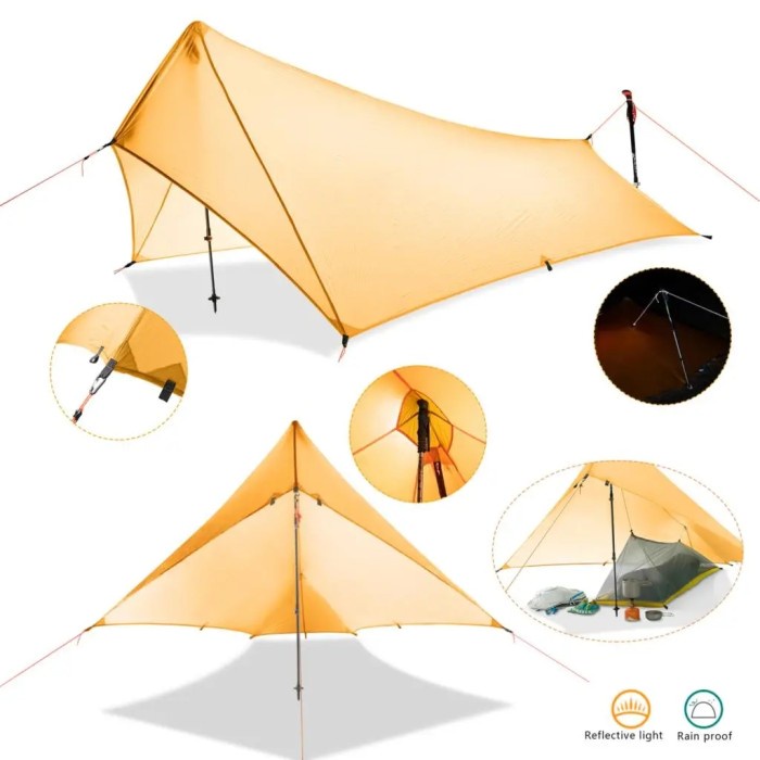 Ultralight 310g Flysheet Tent Waterproof 20D Double-sided Silicone