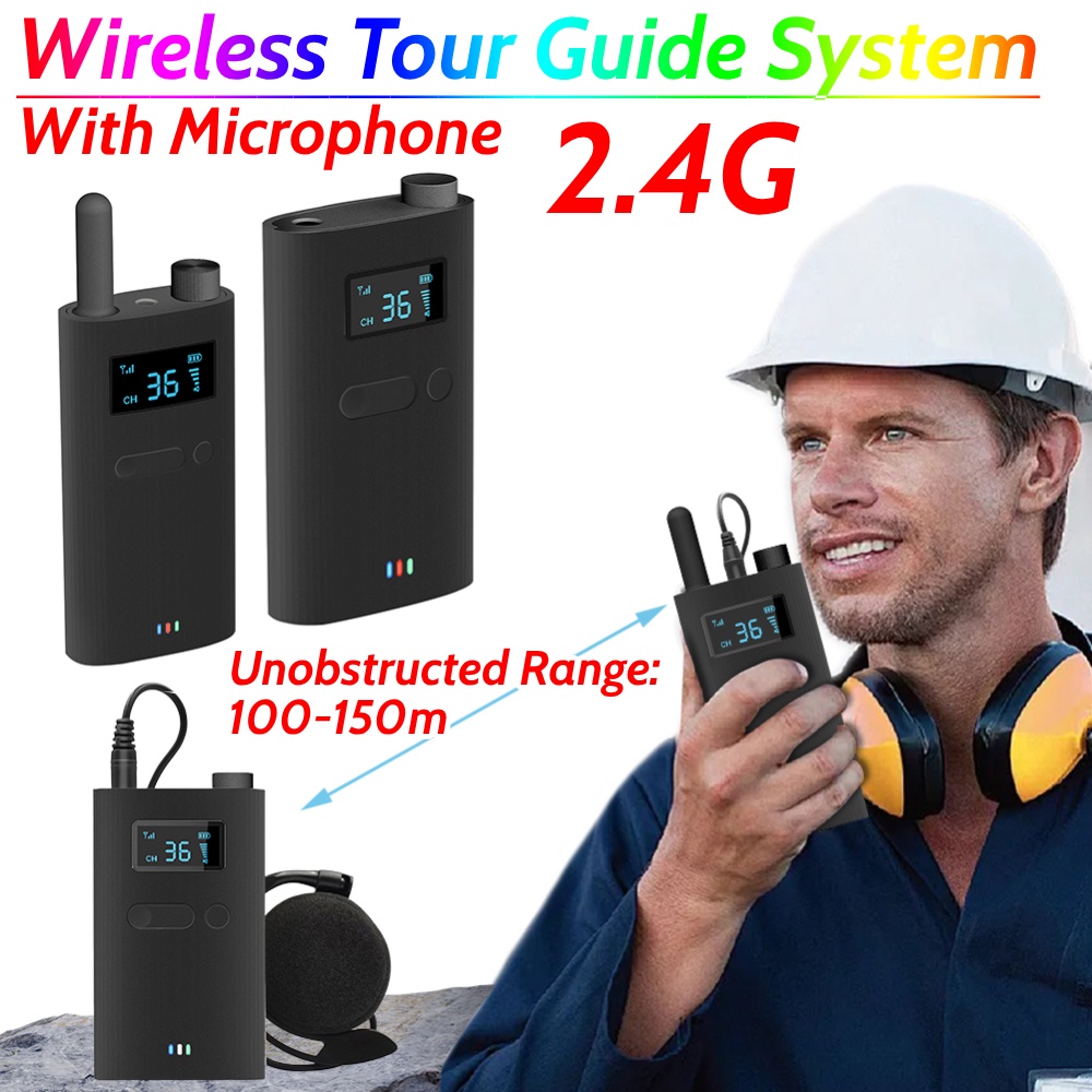 2.4G Wireless Tour Guide System with Microphone Whisper Tour Guide System Whisper Tour Guide Talk De