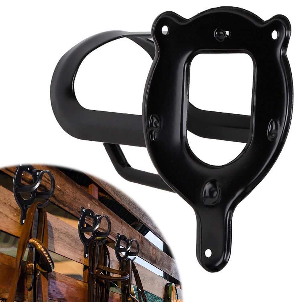 Horse Bridle Rack Metal Bridle Bracket with Tubes and Screw Bridle Hooks Wall Mounted Bridle Holder 