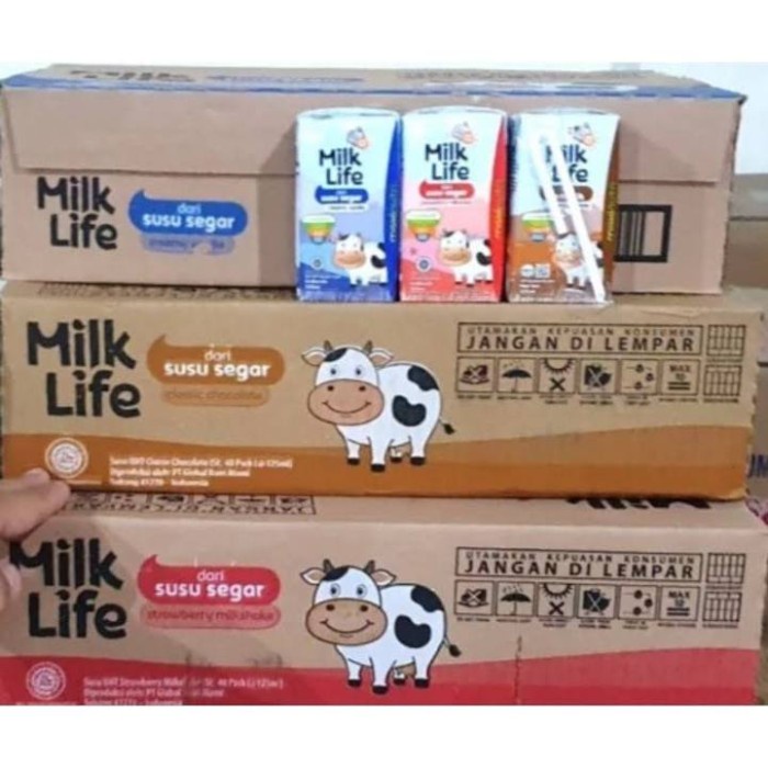 

milk life uht 125 ml karton isi 45 pcs