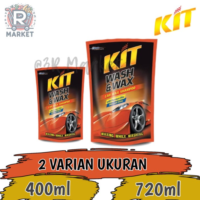 Kit Wash & Wax Car Wax Shampoo Shampoo Mobil Kemasan Pouch