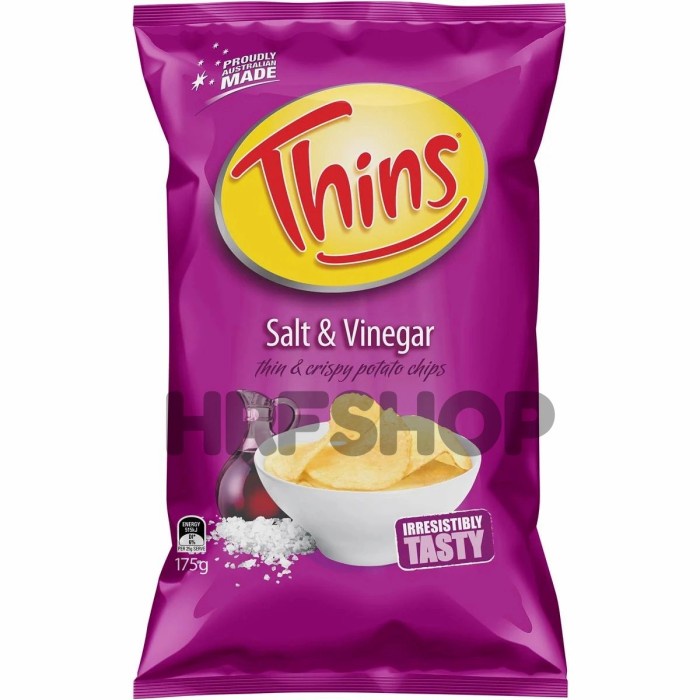 

ZO470 Thins Potato Chips SaltVinegar Snack 175gr Cemilan instan - Keripik GRATIS ONGKIR