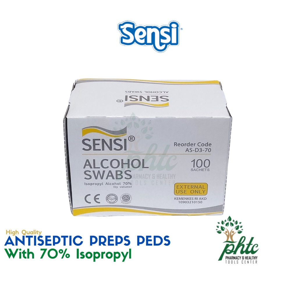 ALCOHOL SWABS SENSI ISI 100 LEMBAR L TISU ALKOHOL SWAB SENSI HAPPY SHOPPING :)