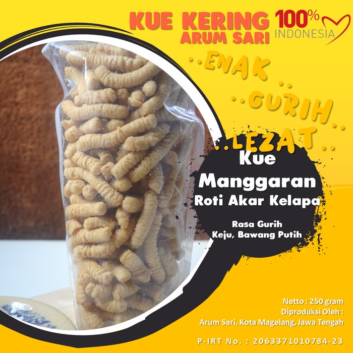 

STOK TERBATAS Kue Kering Manggaran Roti Akar Kelapa Gurih Oleh Oleh Magelang 250 gr JJ325