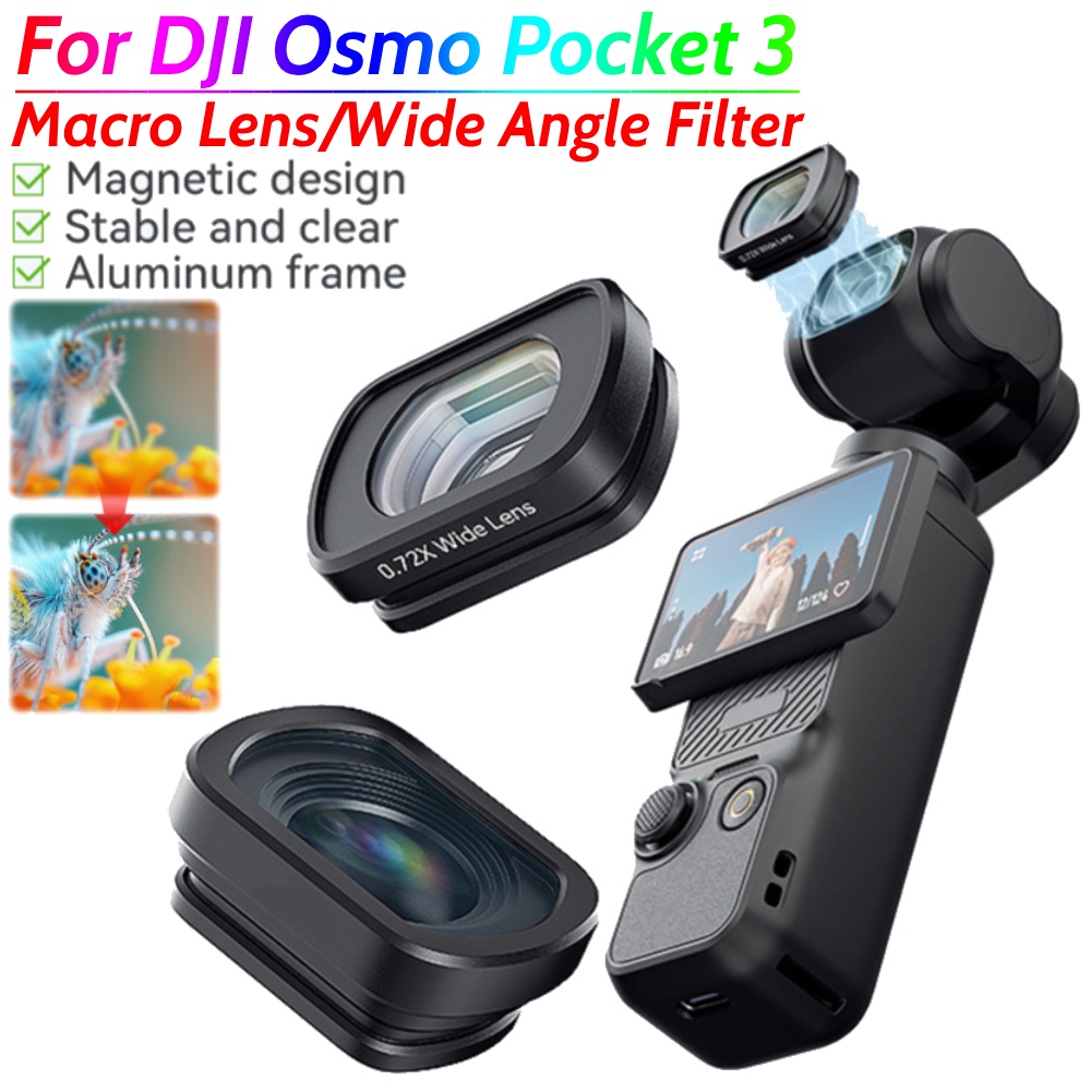 For DJI Osmo Pocket 3 Magnetic Wide Angle Lens /Macro Lens Wide-angle Filter Camera Lens Photography