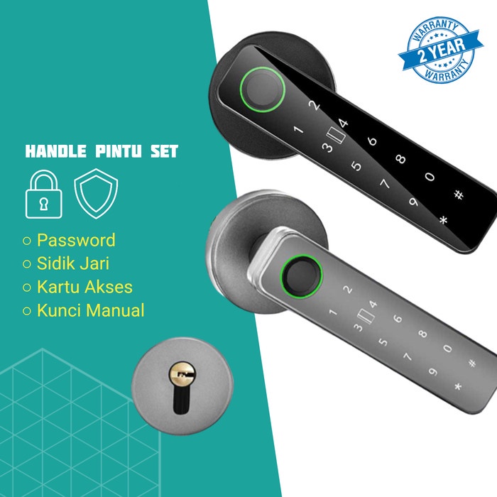 Kunci Pintu Rumah SMART Lock Fingerprint Password Touch Kartu Akses