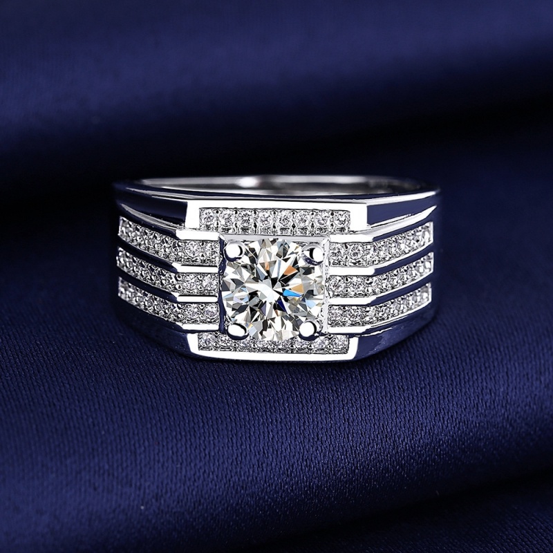 Cincin Pria Berlian Perak Asli Anti Karat Cincin Couple Pasangan Cincin Cowok Keren Free Box Dw05