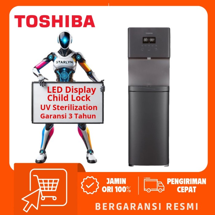 TOSHIBA Dispenser 1830 UV Galon Bawah RWF-W1830UVBN / RWFW1830UVBN