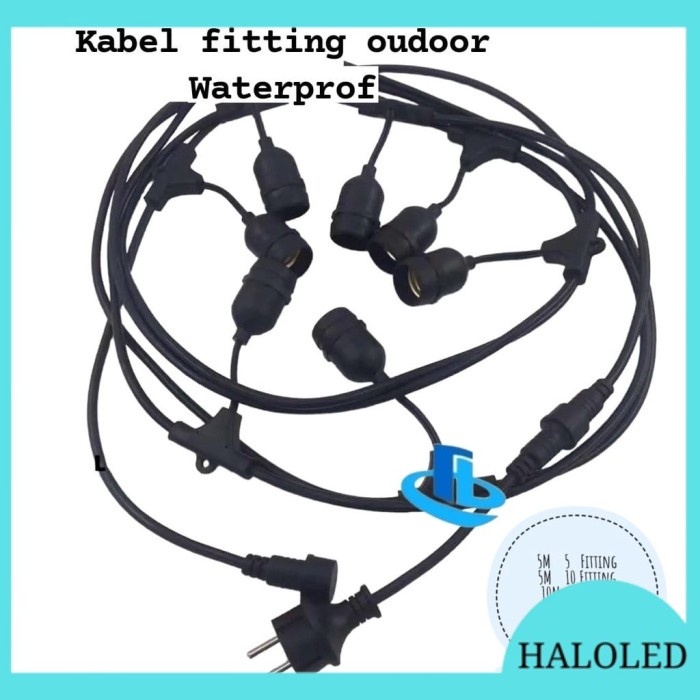 Serasiinspace Kabel Fitting Gantung Outdoor Waterproof -10M 20 Fitting Lampu