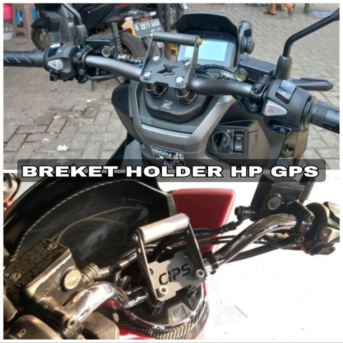 Najwa Gadget Besi Breket Holder Hp Gps Honda Adv 150/160 Pcx 150/160 Di Stang Motor