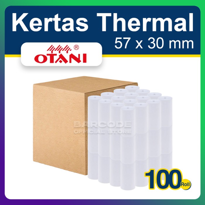 

Gilang_Store Dus Kertas Struk Thermal Otani 57x31 57x30 Termal Coreless Tanpa Core