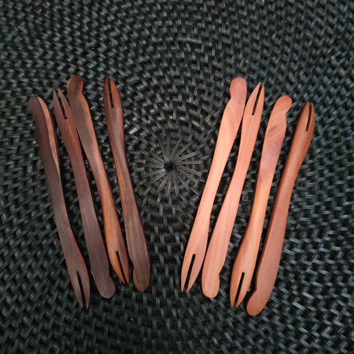 ------] Garpu Kayu / Buah / Kue / Dessert / Wooden Fork / Garpu Kecil / Unik