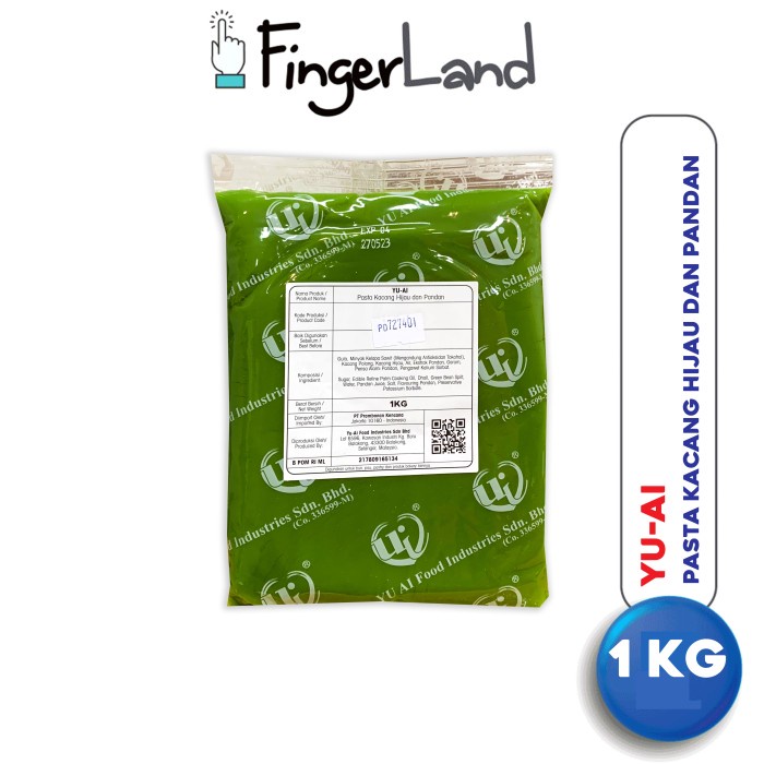 

YU-AI Pandan Mung Bean Paste 1 KG Pasta Kacang Hijau dan Pandan