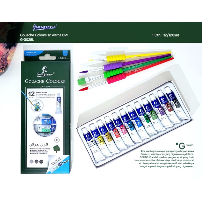 

yang dicari@@@@] cat gouache 12 warna 6 ml giorgione pabriknya vtec