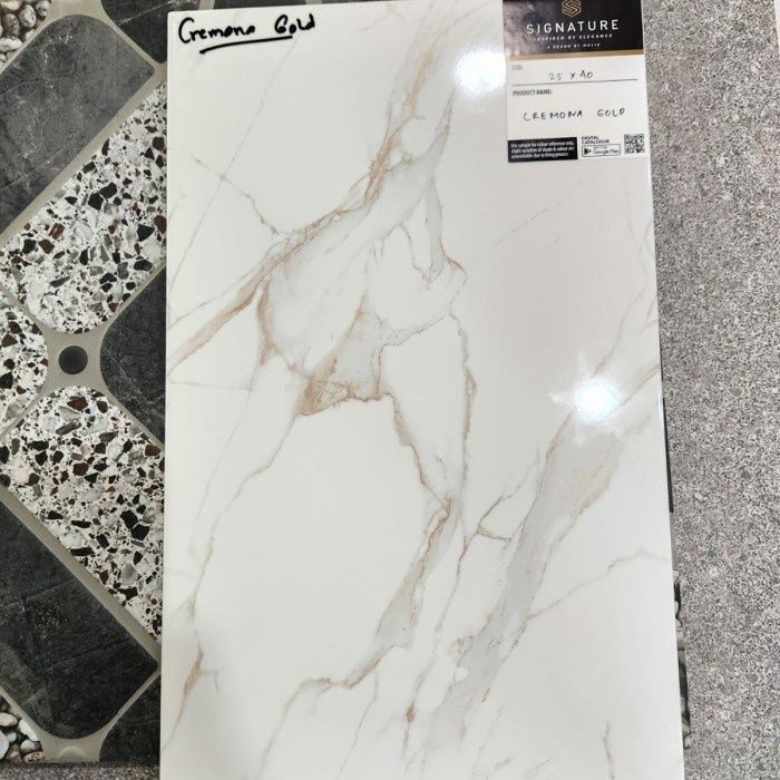 keramik dinding kamar mandi 25x40 putih marmer mulia cremona gold